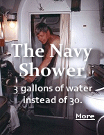 A Navy shower is the term used for a water-saving technique that was started in the Navy to help save precious freshwater aboard ships.